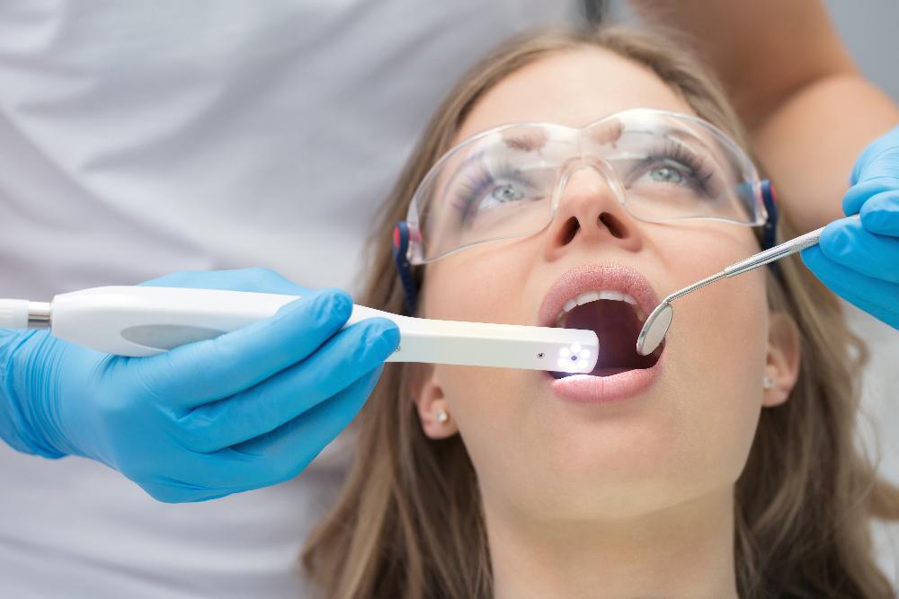 woman sitting in a dental chair