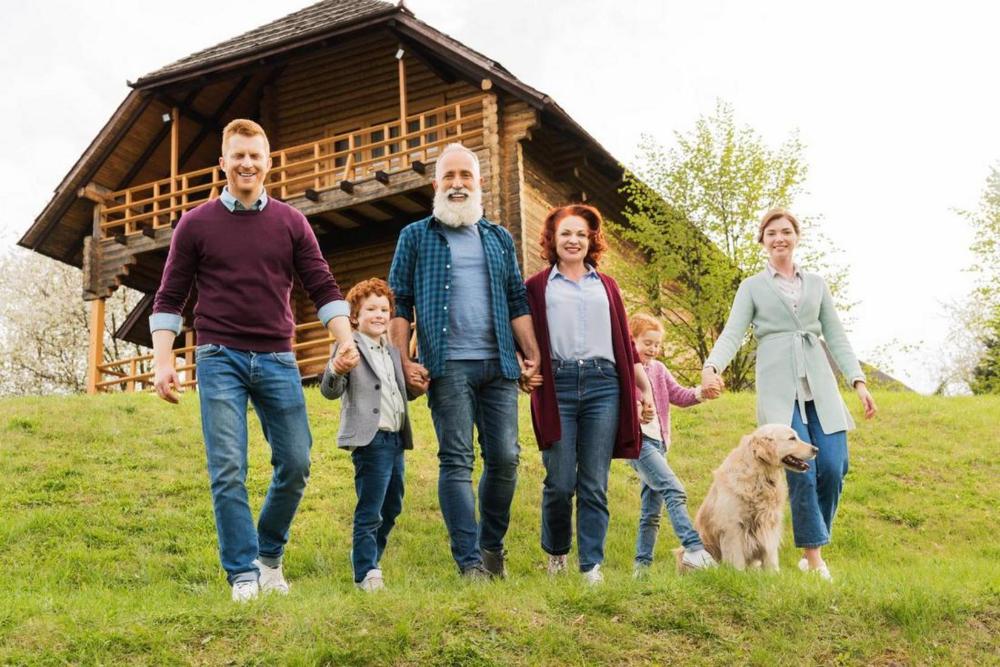 family and their dog